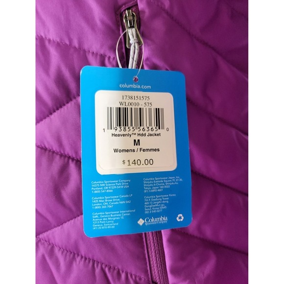 COLUMBIA Heavenly Omni-Heat Hooded Jacket Women's Medium Purple NWT - Picture 6 of 13